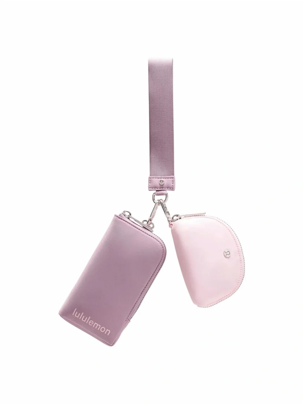 NWT Lululemon Dual Pouch Wristlet *Wallet (Lotus Lavender/Pink Pearl/Silver)